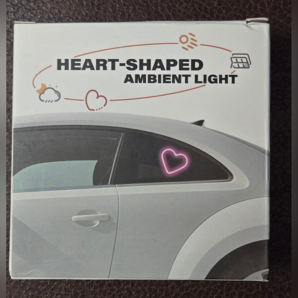Heart-Shaped Ambient Light  LED Car Window Accent